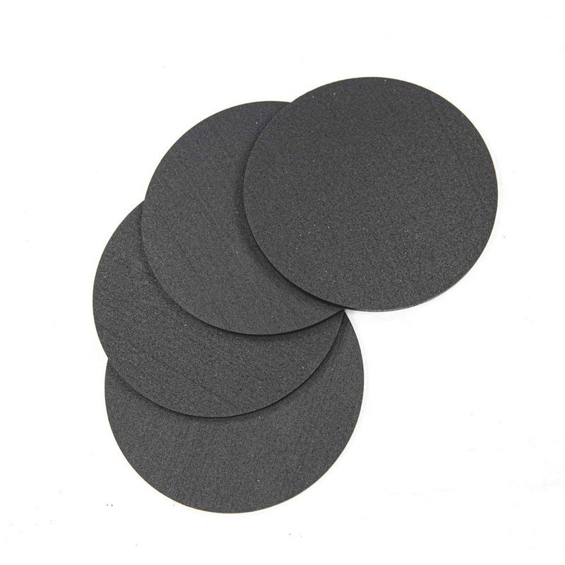 RevTime Round Rubber Trivet 1/4â€ Thickness for Rubber Cork Mat, Hot Pad, Stylish, Way to Set Any Plant Pot, Kettle, Anti-Shock mat for Fish Bowl. Spoon Rest (Pack of 4) Black (6") - Image 2